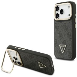 Husa Husa pentru iPhone 17 Pro - Guess Hardcase 4G Triangle Logo MagSafe with Stand Camera (GUHMP17LPCS4GPTK) - Black