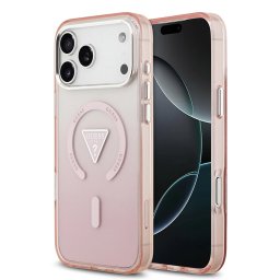 Husa Husa pentru iPhone 17 Pro Max - Guess IML Gradient Triangle Logo MagSafe (GUHMP17XHGTMLCGP) - Pink