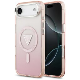 Husa Husa pentru iPhone 17 Air - Guess IML Gradient Triangle Logo MagSafe (GUHMP17MHGTMLCGP) - Pink