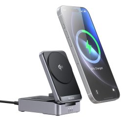 Statie de Alimentare pentru iPhone, iWatch, Earbuds, Qi2, 22W - (CH-5192) - Grey