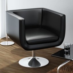 Fotoliu de bar, piele artificială, negru