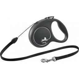 Lesa pentru caini Flexi, Retractabila, Pana la 20 kg, M, 5 metri, Argintiu