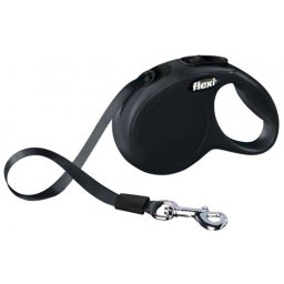Lesa Flexi Classic, cu banda, marimea XS, 3m/12kg, Negru