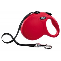 Lesa Flexi Classic, cu banda, marimea L, 5m/50kg, Rosu