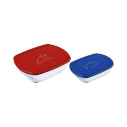 Set de 2 caserole din sticlă pentru alimente PYREX, 1,2/2,5 l