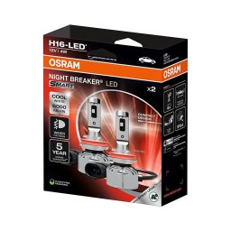 Set 2x becuri LED auto NIGHT BREAKER SMART H16 PGJ19-3/4W/12V 6000K - Osram