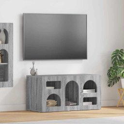 Cabinet TV Gri Sonoma 80 x 35 x 40 cm Lemn compozit GartenMobel Dekor
