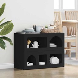 Bufet Negru 80.5 x 35 x 59 cm Lemn compozit GartenMobel Dekor