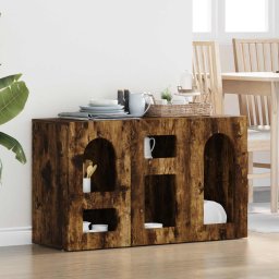 Bufet Stejar fumuriu 100 x 35 x 59 cm Lemn compozit GartenMobel Dekor