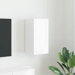 Dulap TV de perete Alb Lucios 30 x 31 x 60 cm Lemn compozit GartenMobel Dekor