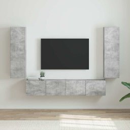 Dulap TV de perete 2 pcs Beton 30 x 31 x 100 cm Lemn compozit GartenMobel Dekor