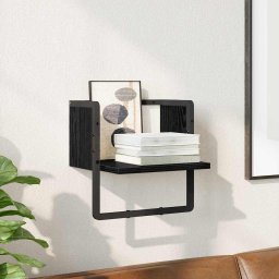 Raft de perete Stejar Negru 30 x 25 x 30 cm Lemn compozit GartenMobel Dekor