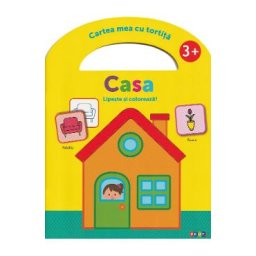 Lipeste si coloreaza. Cartea mea cu tortita: Casa 3 ani+
