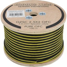 Cabluri audio GZSC 2.5X2 OFC Rola cablu 100m Ground Zero pentru difuzoare, 2×2.5mm²