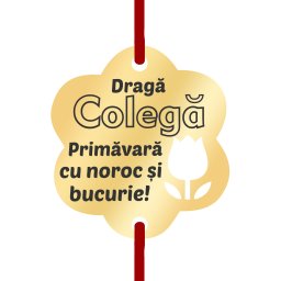 Martisor Bratara Inox Placat Aur 18K Floare Lalea Draga Colega