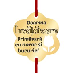 Martisor Bratara Inox Placat Aur 18K Floare Lalea Draga Invatatoare