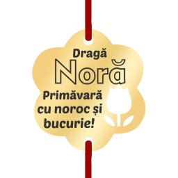 Martisor Bratara Inox Placat Aur 18K Floare Lalea Draga Nora