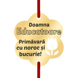 Martisor Bratara Inox Placat Aur 18K Floare Lalea Draga Educatoare