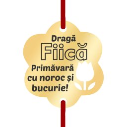 Martisor Bratara Inox Placat Aur 18K Floare Lalea Draga Fiica
