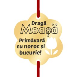 Martisor Bratara Inox Placat Aur 18K Floare Lalea Draga Moasa