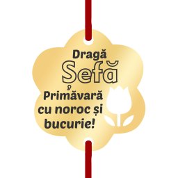 Martisor Bratara Inox Placat Aur 18K Floare Lalea Draga Sefa