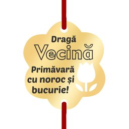 Martisor Bratara Inox Placat Aur 18K Floare Lalea Draga Vecina