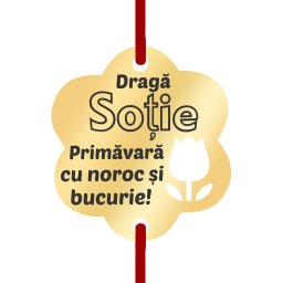 Martisor Bratara Inox Placat Aur 18K Floare Lalea Draga Sotie