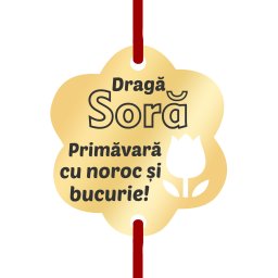 Martisor Bratara Inox Placat Aur 18K Floare Lalea Draga Sora