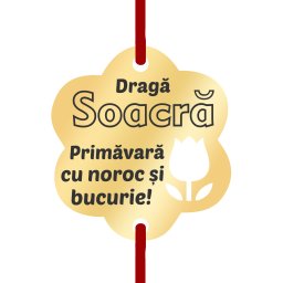 Martisor Bratara Inox Placat Aur 18K Floare Lalea Draga Soacra