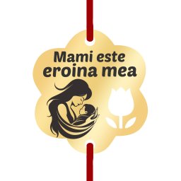 Martisor Bratara Inox Placat Aur 18K Floare Lalea Mami Eroina