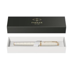 Roller Parker IM Royal Premium alb cu accesorii aurii