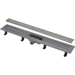 Rigola de scurgere duş APZ18 Simple, cu margine din oţel, gratar inclus, Alca