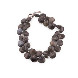Bratara Piatra lunii neagra briolete fatetate 8-10mm si argint 925