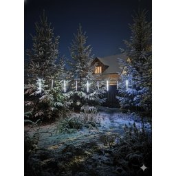 Ghirlanda solara tip turturi LED Alb Rece - model DN-30, cu panou solar si animatie luminoasa.