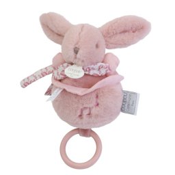 Iepuras muzical doudou , roz, 20 cm