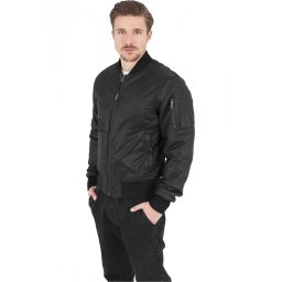 Basic Bomber Leather Imitation Sleeve Jacket