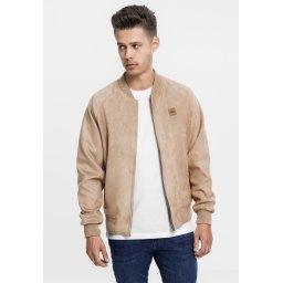 Imitation Suede Raglan Bomber Jacket
