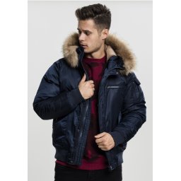 Hooded Heavy Fake Fur Bomber Jacket