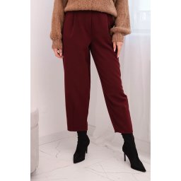 Pantaloni plisați cu talie înaltă pentru femei