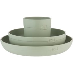 LOVI Tableware Set with Cup serviciu de masă pentru copii Pistachio 3 buc