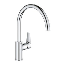 Baterie bucatarie Grohe Bauedge, pipa pivotanta, crom, furtune flexibile-31367001