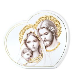 Icoana Sfanta Familie cu Foita de Aur 35.5x32 cm Inima