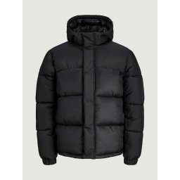 Jack & Jones Geaca barbati, UNION PUFFER, cu gluga detasabila, Negru (SELECTATI MARIMEA: 2XL)