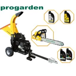 Pachet Tocator resturi vegetale ProGARDEN TB120EN, 15CP, benzina, 120mm + MF3545P Motoferastrau 450mm, 3.4CP + 4L ulei