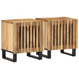 Noptiere, 2 buc., 40x34x46 cm, lemn masiv de mango brut GartenMobel Dekor