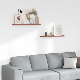 Raft de perete cu raft 2 pcs Rosu 80 x 9 x 3 cm Lemn compozit GartenMobel Dekor