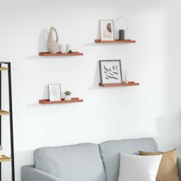 Raft de perete cu raft 4 pcs Rosu 40 x 9 x 3 cm Lemn compozit GartenMobel Dekor