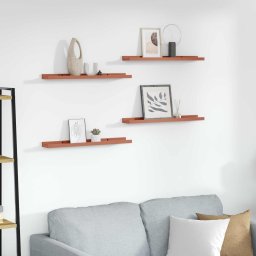 Raft de perete cu raft 4 pcs Rosu 60 x 9 x 3 cm Lemn compozit GartenMobel Dekor