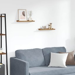 Raft de perete cu raft 2 pcs Maro 40 x 9 x 3 cm Lemn compozit GartenMobel Dekor