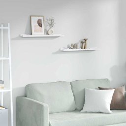 Raft de perete 2 pcs Marmura alba 60 x 9 x 3 cm Lemn compozit GartenMobel Dekor